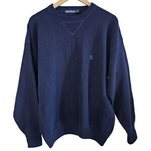 Nautica Crewneck Sweater Men Sz Lg Thick Fall Warm Cozy Outdoor Classic Normcore